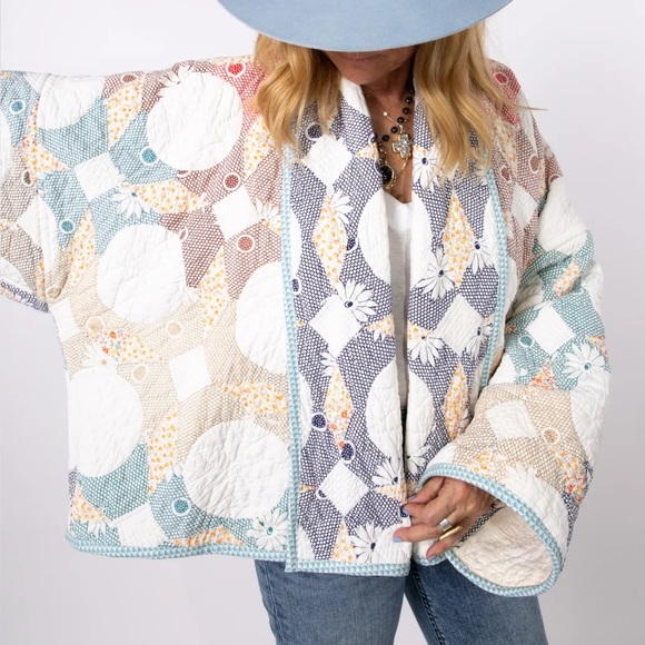 Lady Lancaster “Aunt Ethel” Vintage Quilt Shawl Collar Jacket - Picture 3 of 13